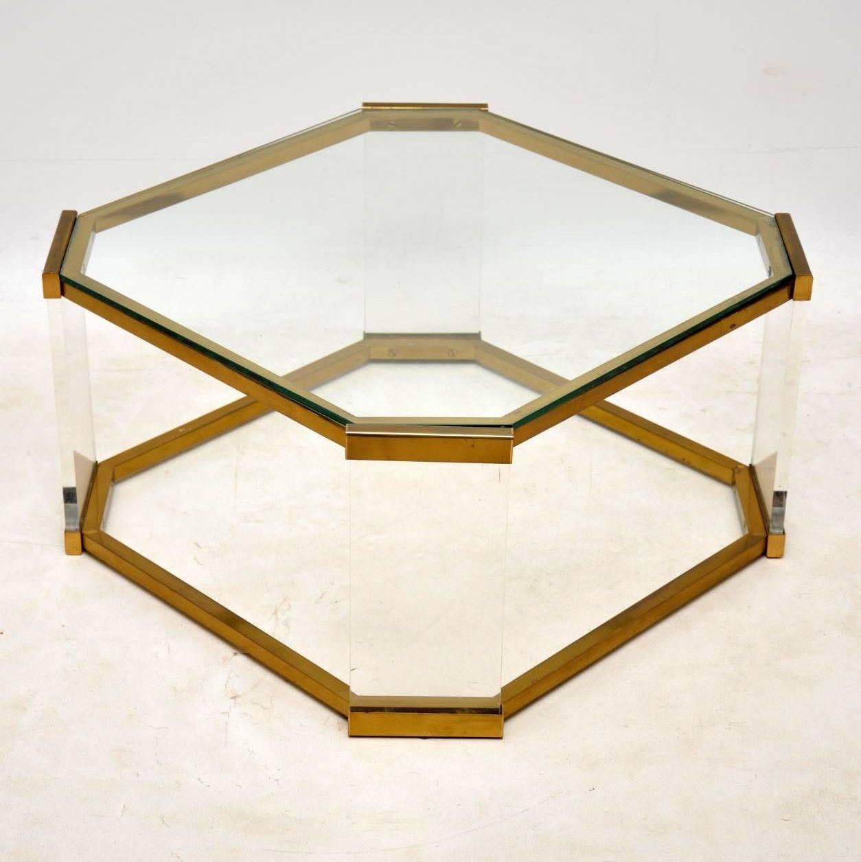 vintage brass coffee table