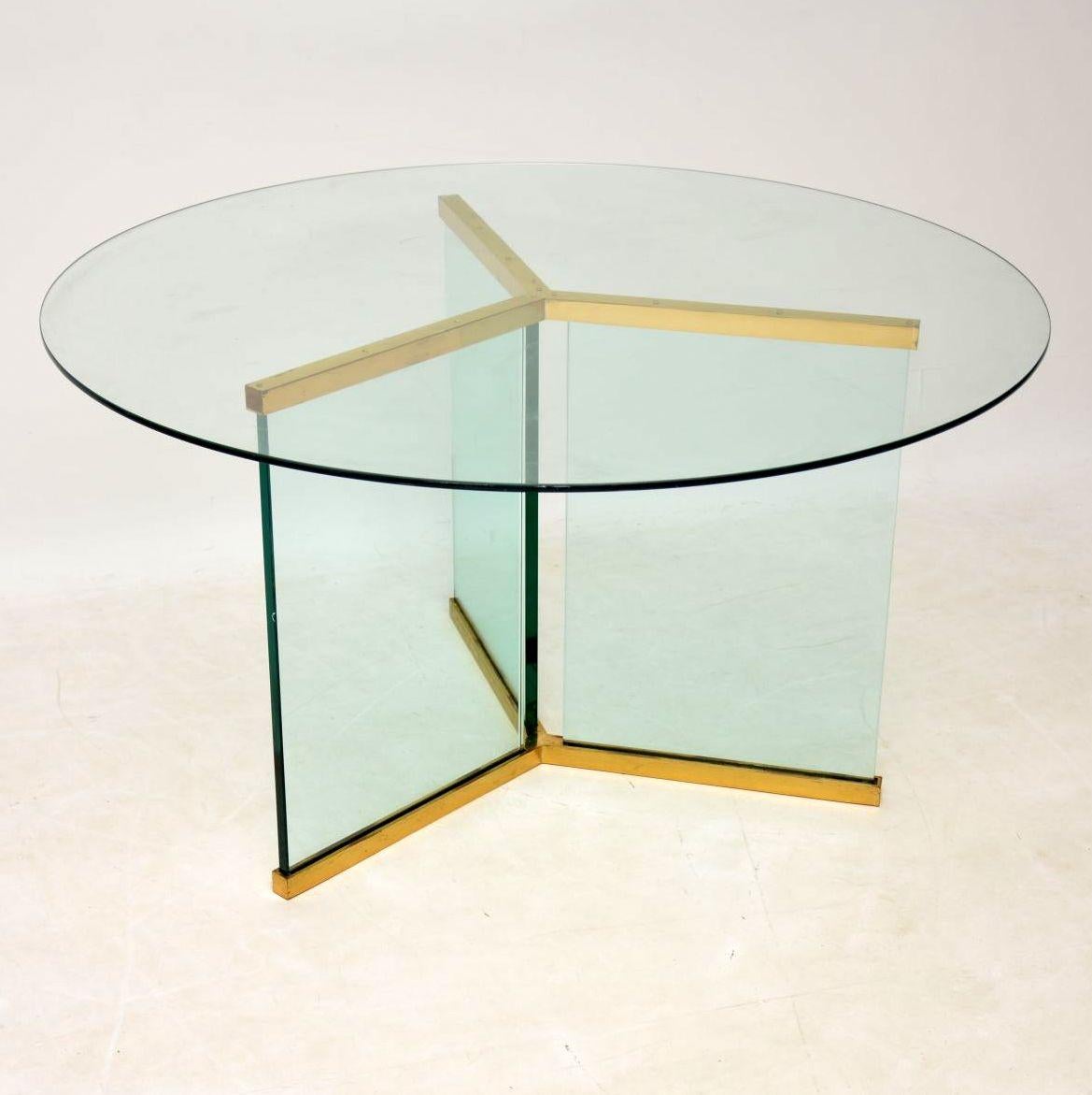 Mid-Century Modern 1970s Vintage Glass Dining Table by Leon Rosen for Pace Collection