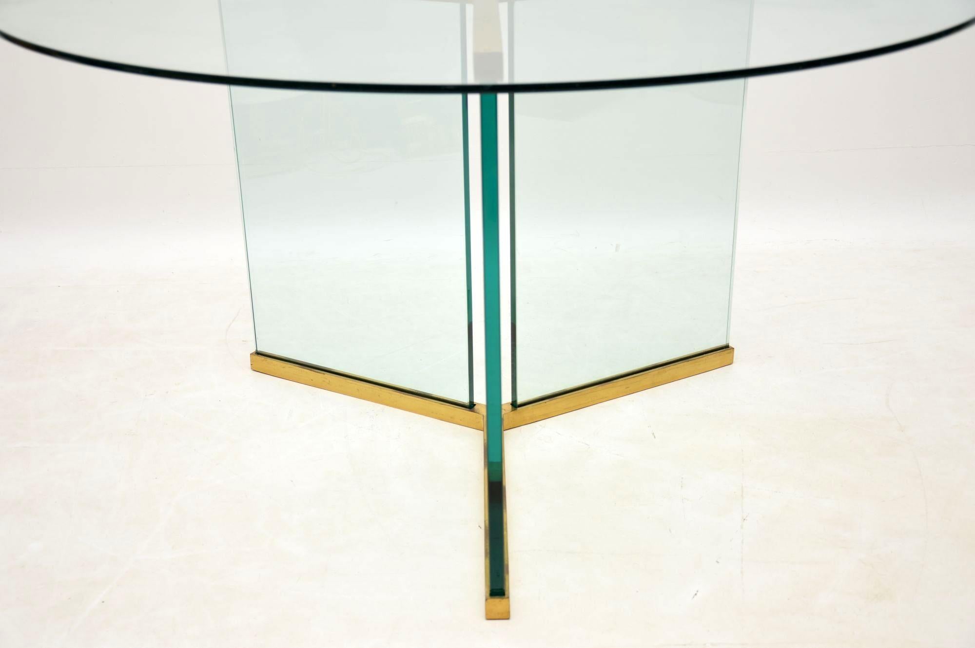 1970s Vintage Glass Dining Table by Leon Rosen for Pace Collection In Good Condition In London, GB