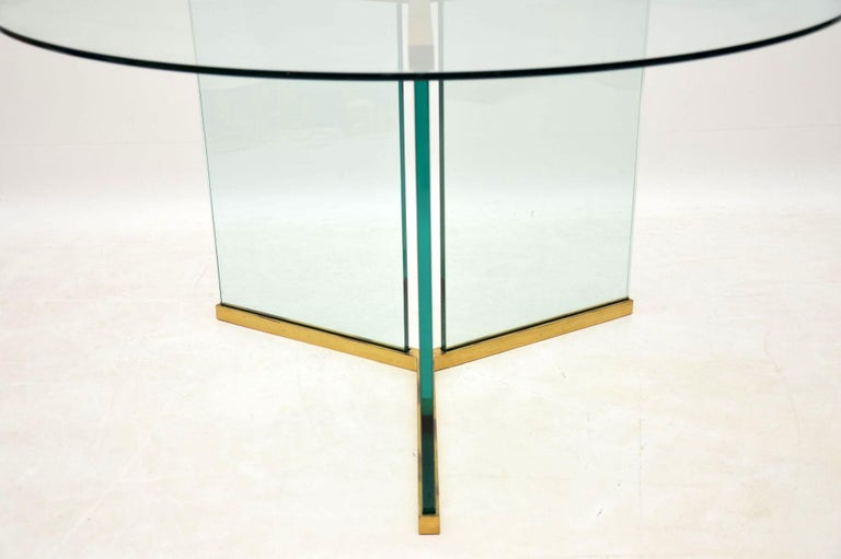 1970s Vintage Glass Dining Table by Leon Rosen for Pace Collection at