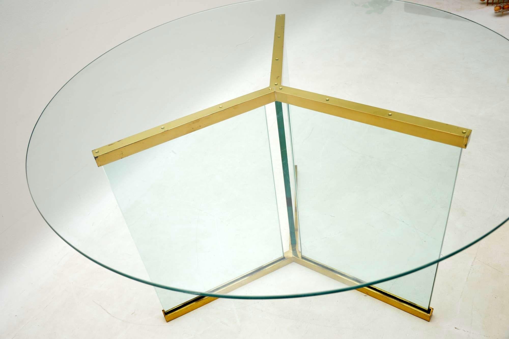 1970s Vintage Glass Dining Table by Leon Rosen for Pace Collection 1