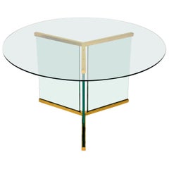 1970s Vintage Glass Dining Table by Leon Rosen for Pace Collection