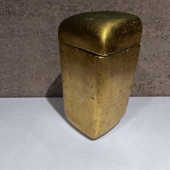 1970s Vintage Gold Leaf Ceramic Canister Container