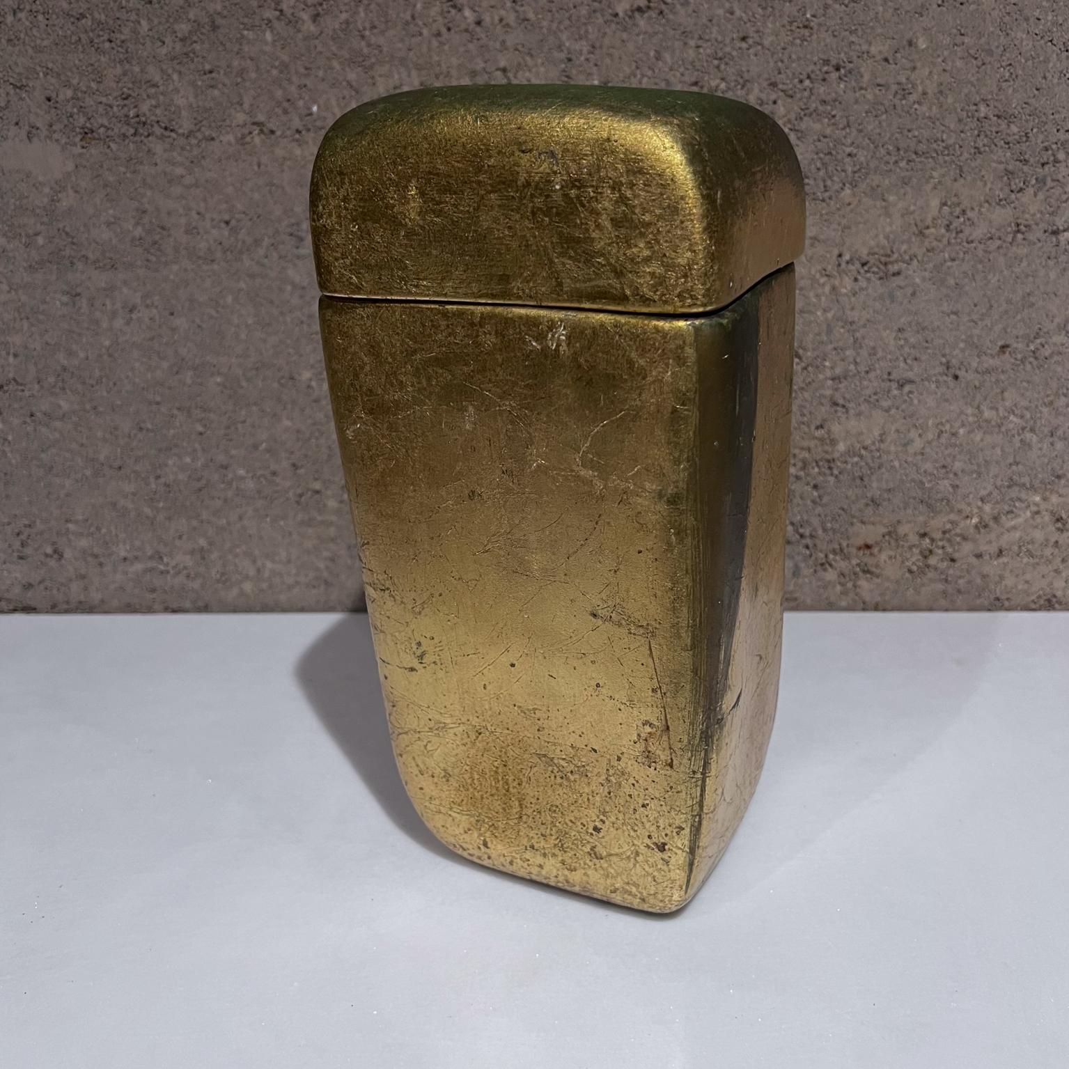 1970s Vintage Gold Leaf Ceramic Canister Container For Sale 2