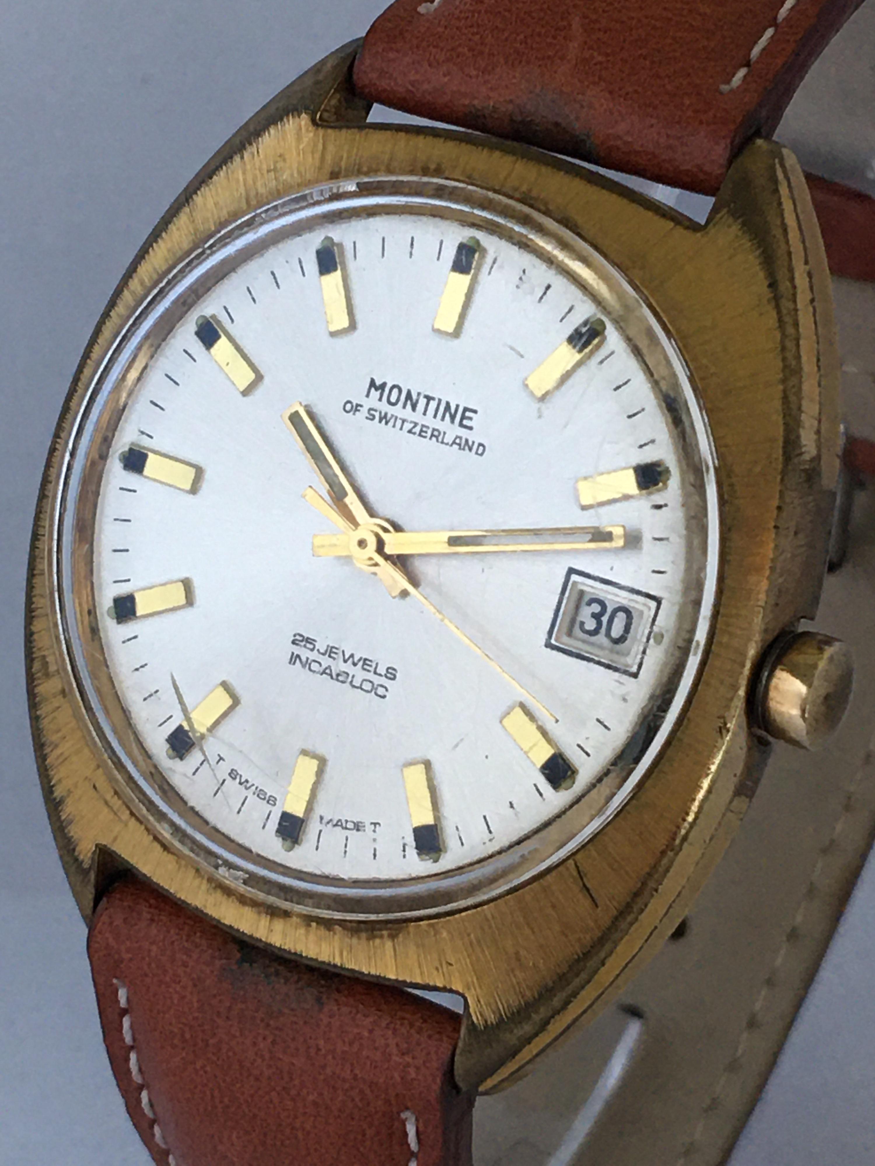 1970s Vintage Gold-Plated and Stainless Steel Back Swiss Watch For Sale 4