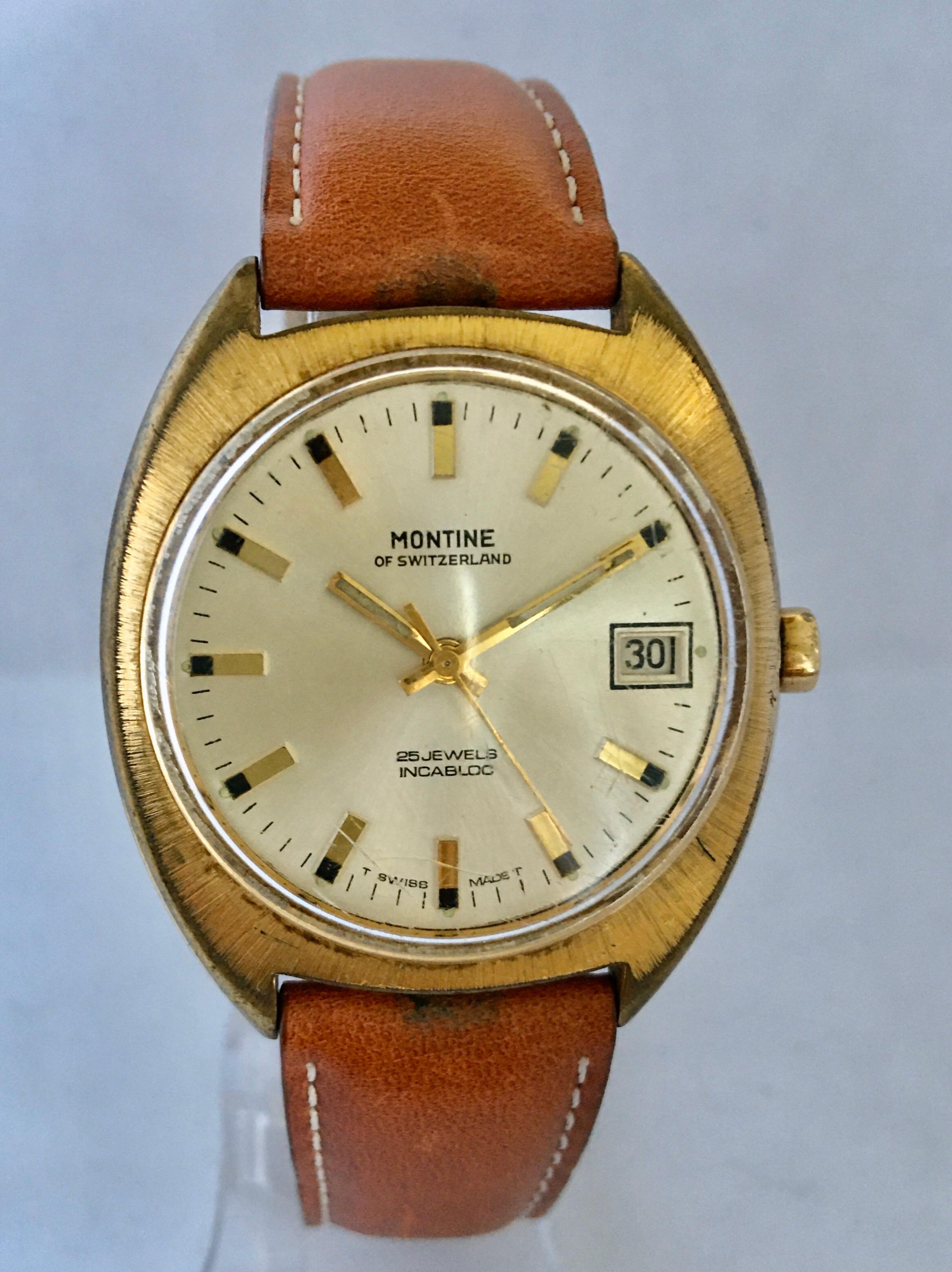 1970s Vintage Gold-Plated and Stainless Steel Back Swiss Watch For Sale 5
