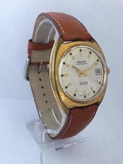1970s Vintage Gold-Plated and Stainless Steel Back Swiss Watch