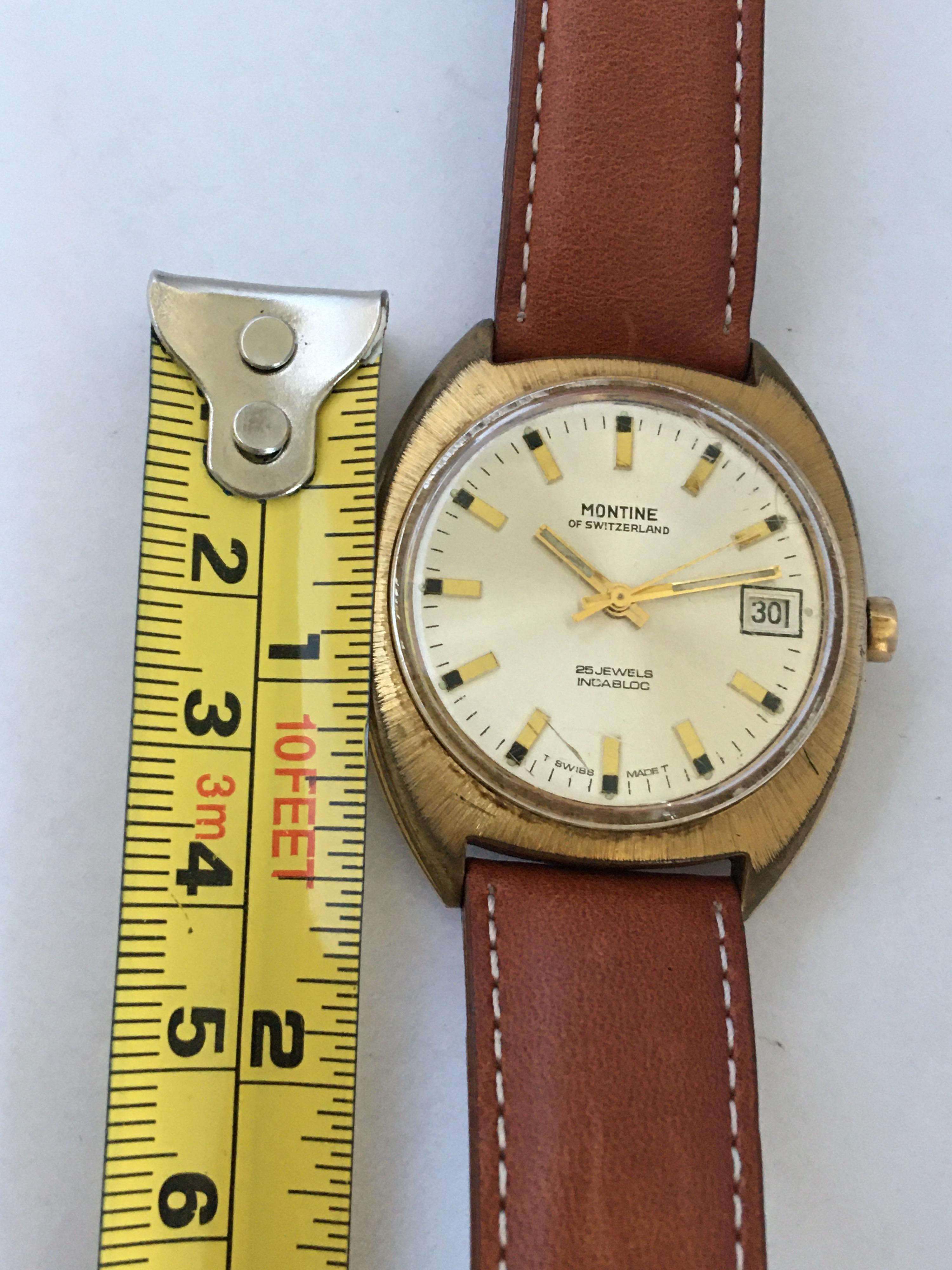 Women's or Men's 1970s Vintage Gold-Plated and Stainless Steel Back Swiss Watch For Sale