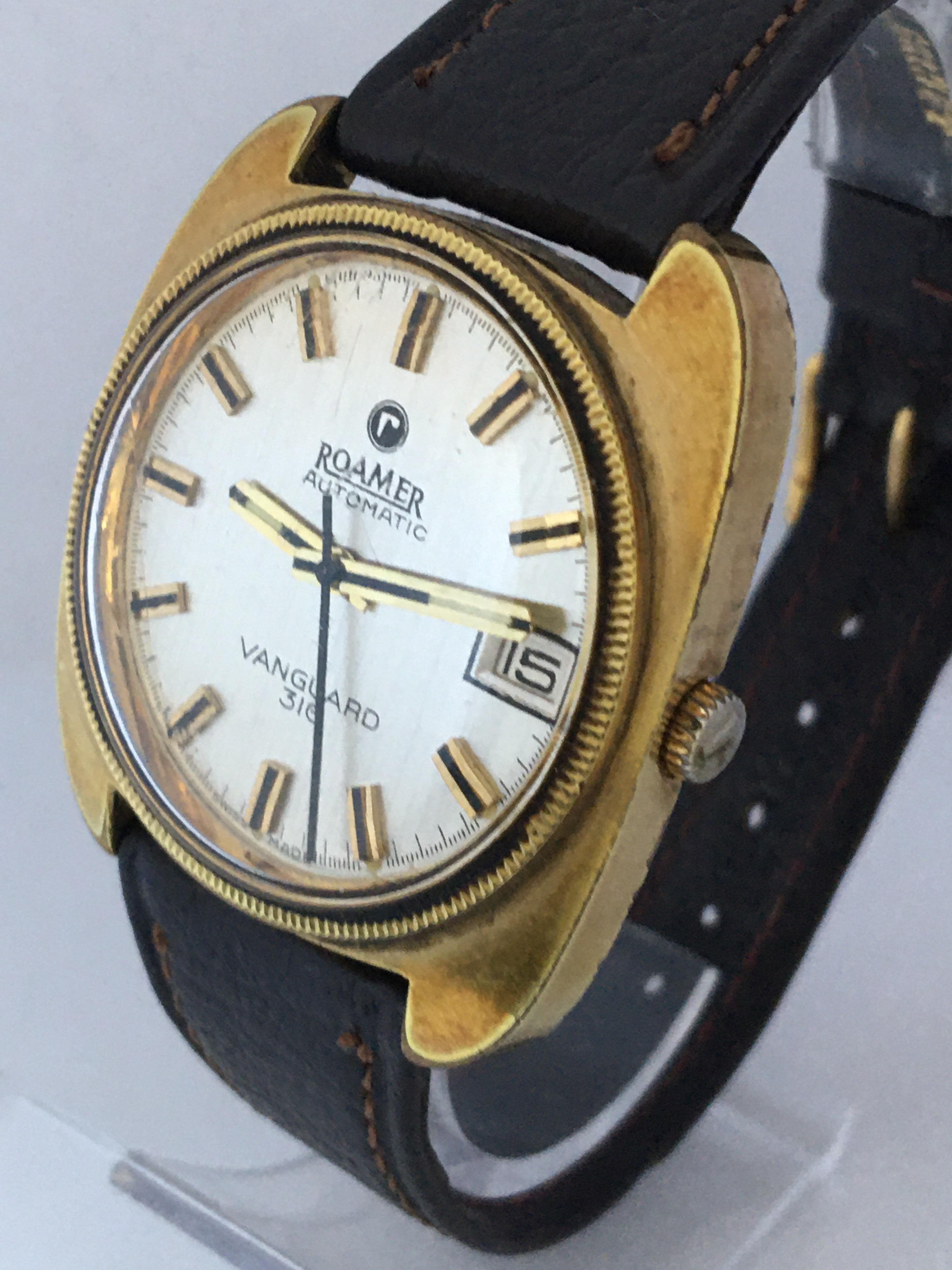 This charming pre-owned mechanical watch is working and and is running well. Visible signs of ageing and wear with some scratches on the glass as shown. The watch gold plated case is a bit tarnished and scratched as shown.

Please study the images