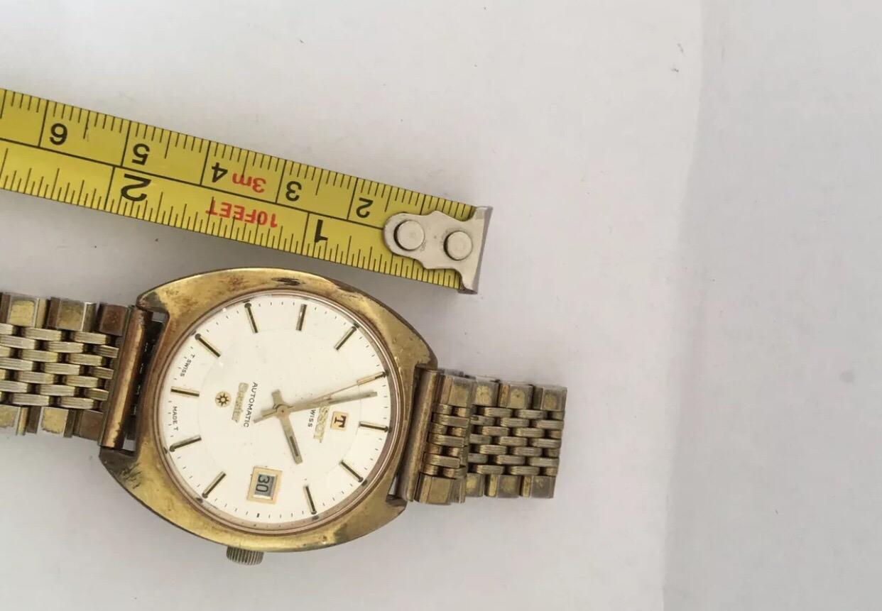 Women's or Men's 1970s Vintage Gold-Plated Stainless Steel Tissot Automatic Seastar For Sale