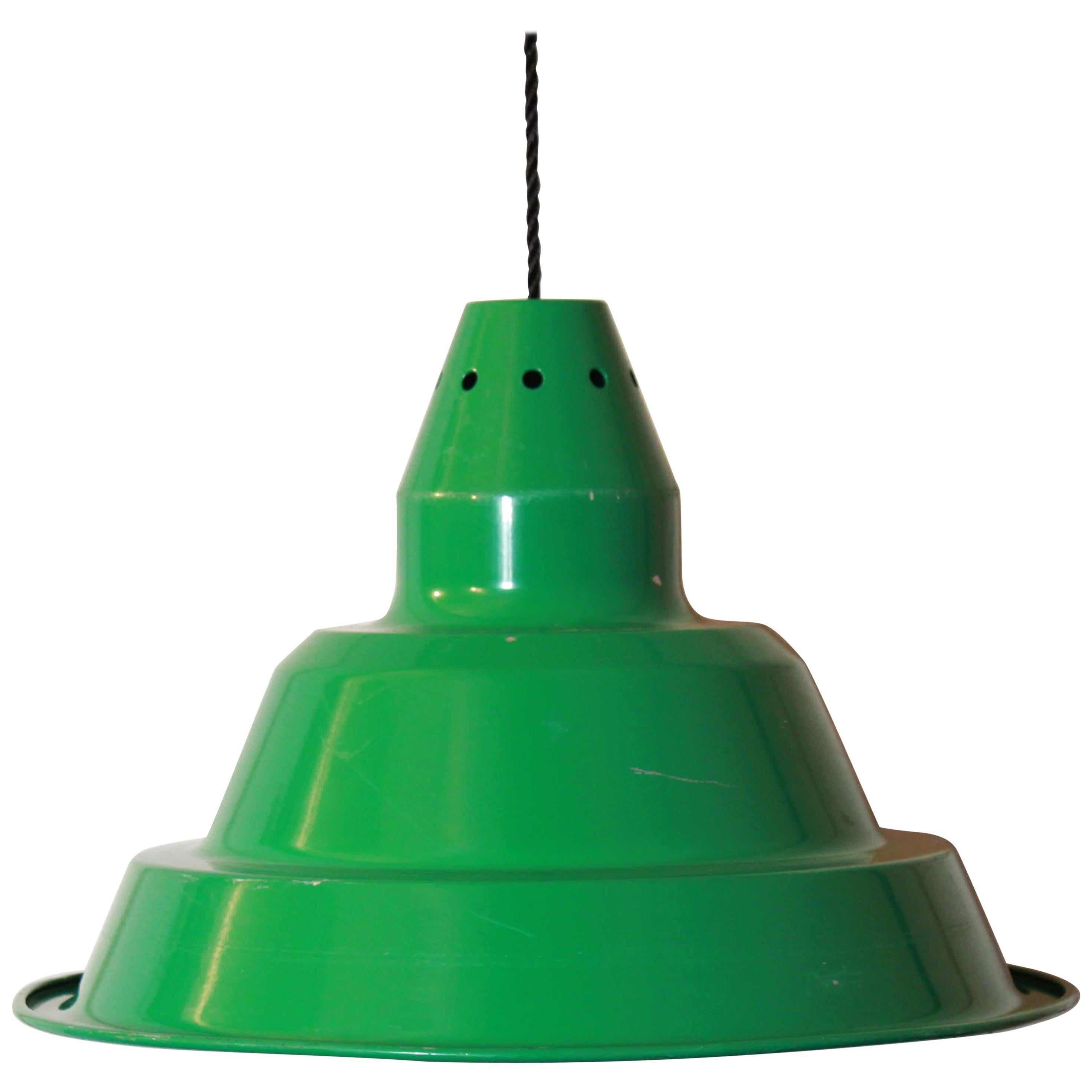 1970s Vintage Green iron Lamp in Industrial Style