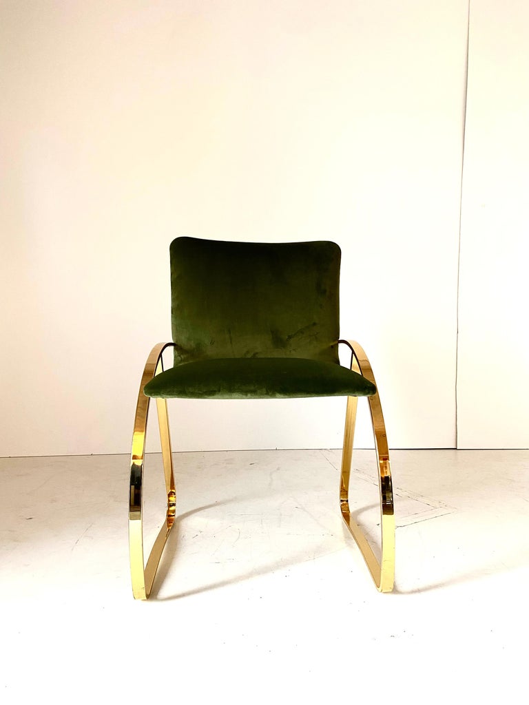 1970s Vintage Green Velvet Chairs For Sale at 1stDibs