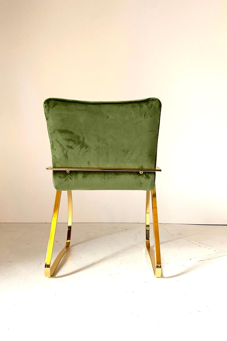 1970s Vintage Green Velvet Chairs For Sale at 1stDibs