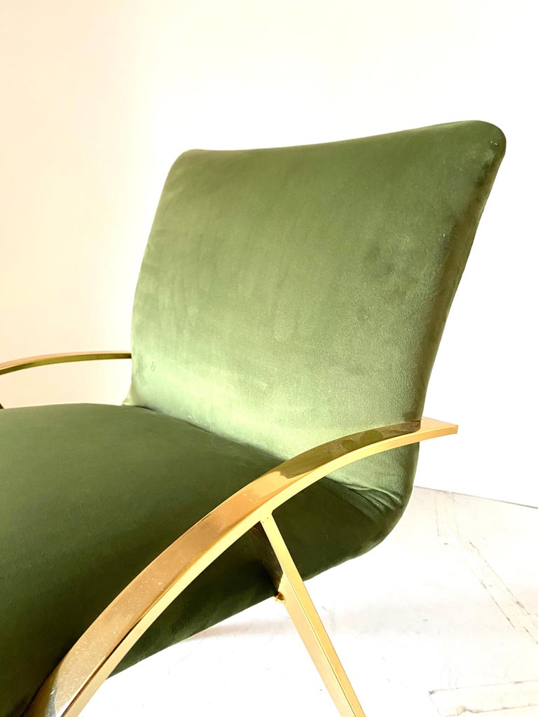 1970s Vintage Green Velvet Chairs For Sale at 1stDibs