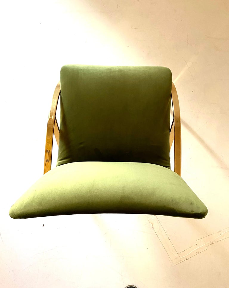 1970s Vintage Green Velvet Chairs For Sale at 1stDibs