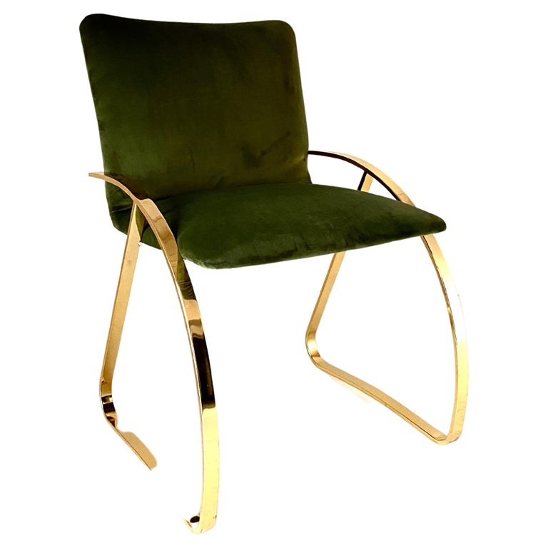1970s Vintage Green Velvet Chairs For Sale at 1stDibs