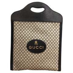 GUCCI Schwarze Diamanté-Jacquard-Bücherhandtasche aus den 1970er Jahren