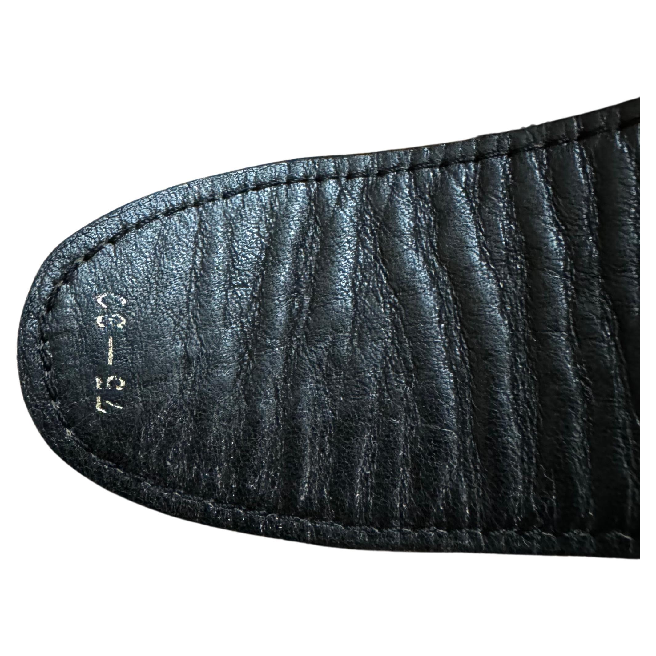 1970 Vintage GUCCI Ceinture en cuir de veau Noir Unisex en vente 2