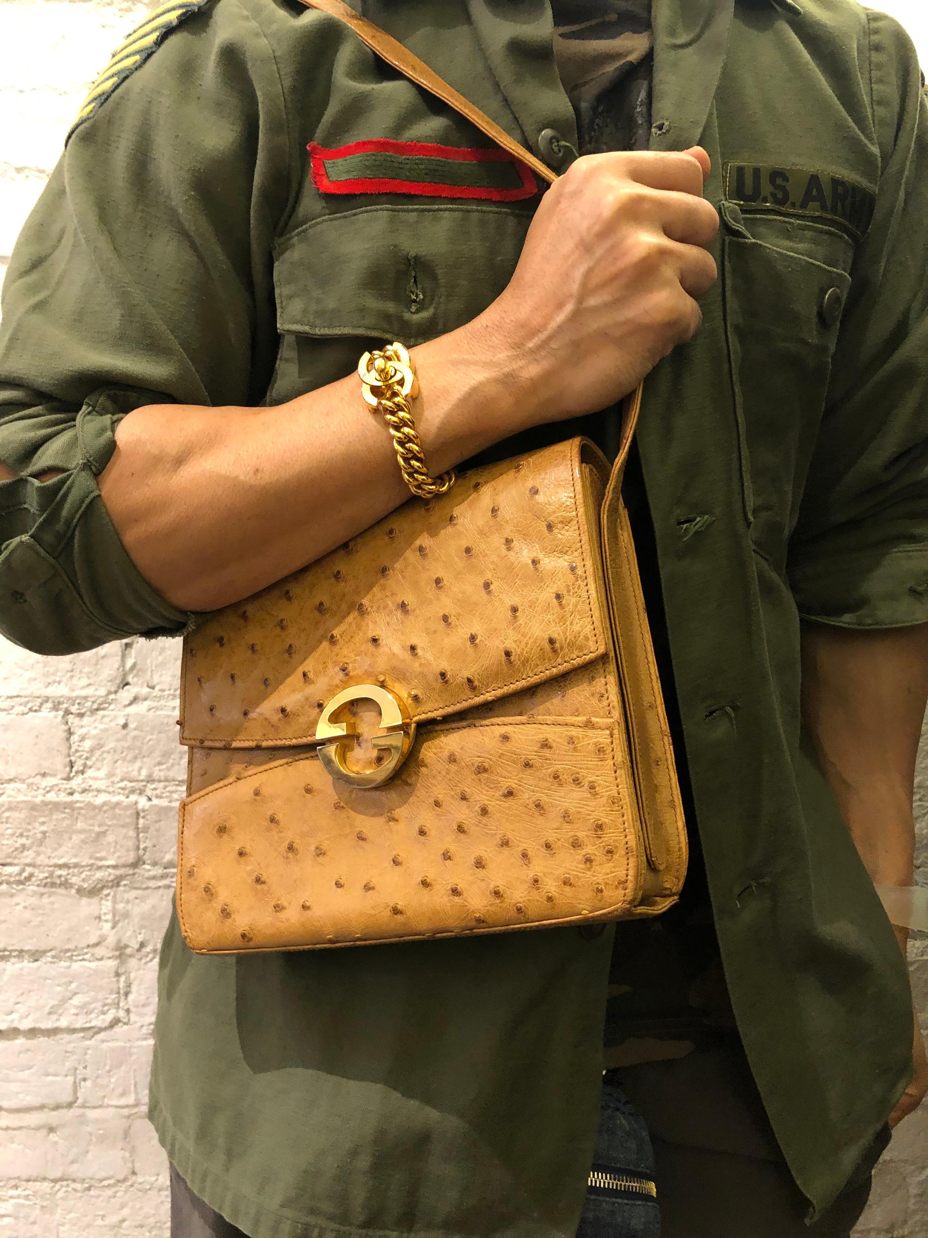 gucci ostrich bag vintage