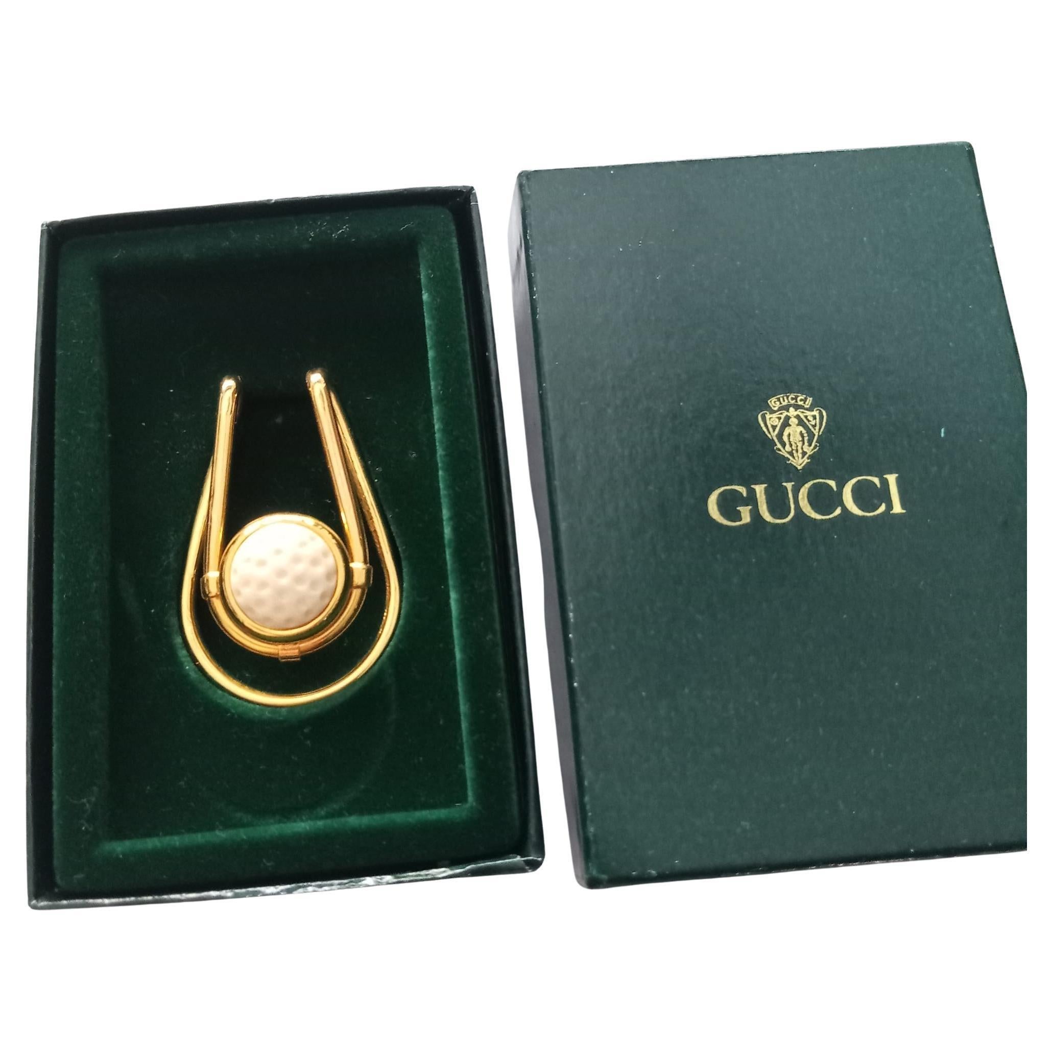 Vintage anni '70 Gucci Golf Ball Fermasoldi in tonalità oro In condizioni buone in vendita a London, GB