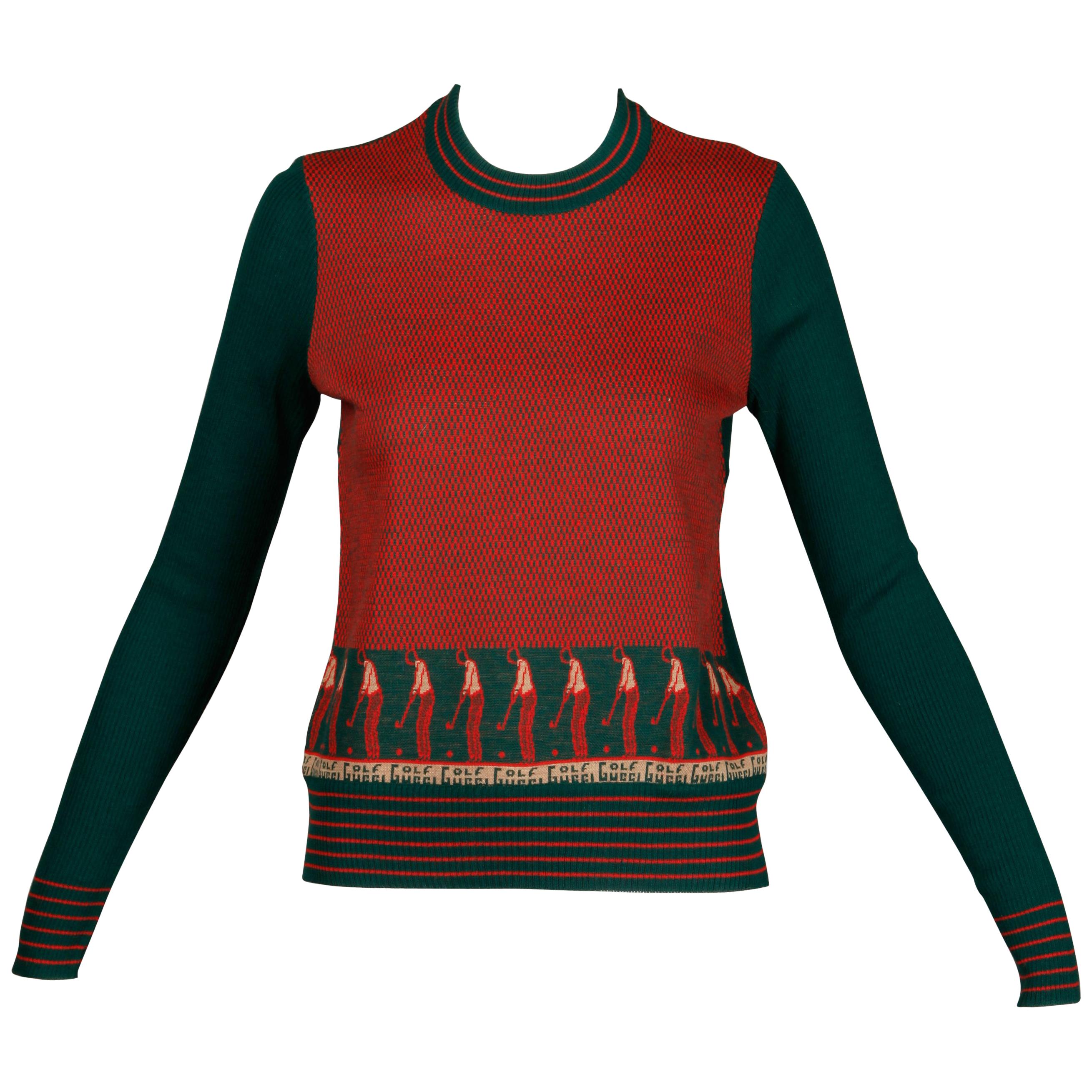 1970s Vintage Gucci Golf Sweater Top