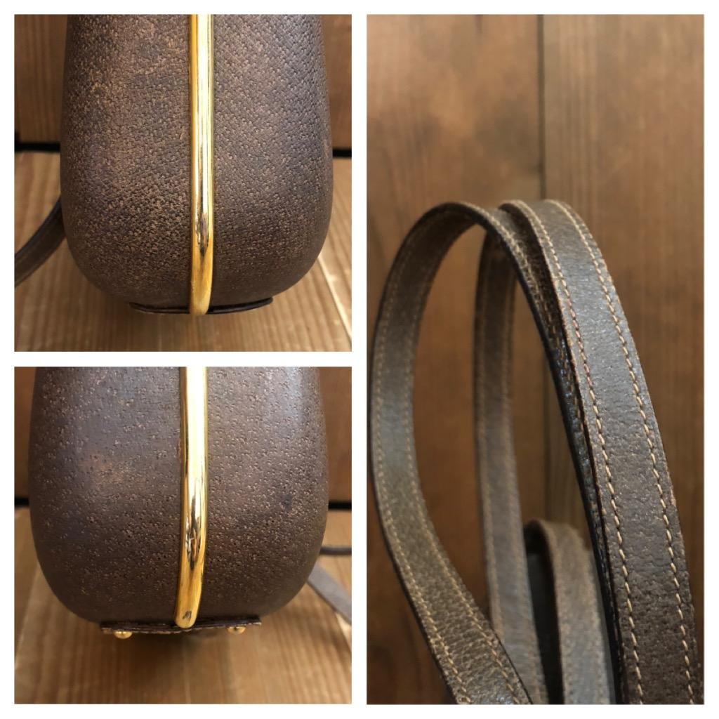 1970s Vintage GUCCI Hard Shell Leather Crossbody Bag Brown For Sale 4