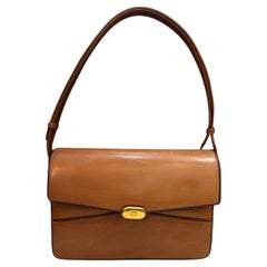 1970s Vintage GUCCI Leather Shoulder Bag Cowhide Brown