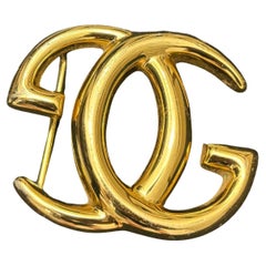 1970s Vintage GUCCI Massive Gold Toned GG Belt Buckle Unisex