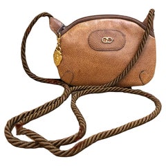 1970er Jahre Vintage GUCCI Micro Crossbody Bag Leder Brown