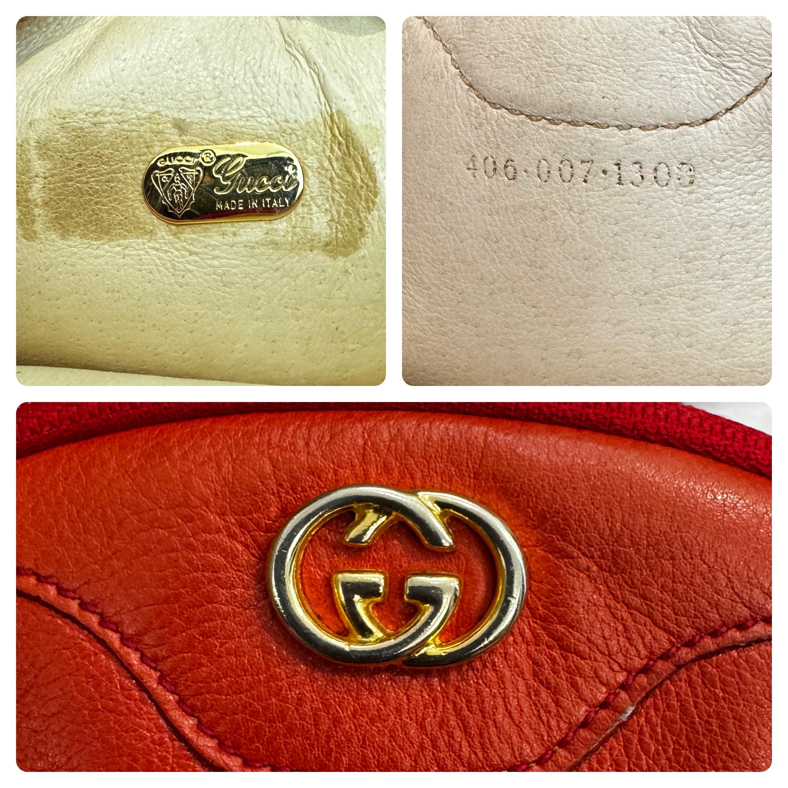 1970s Vintage GUCCI Mini Bolso Crossbody Cuero Rojo en venta 1