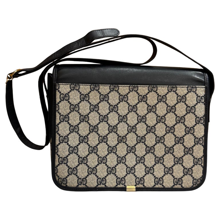 Vintage gucci monogram canvas crossbody bag deals