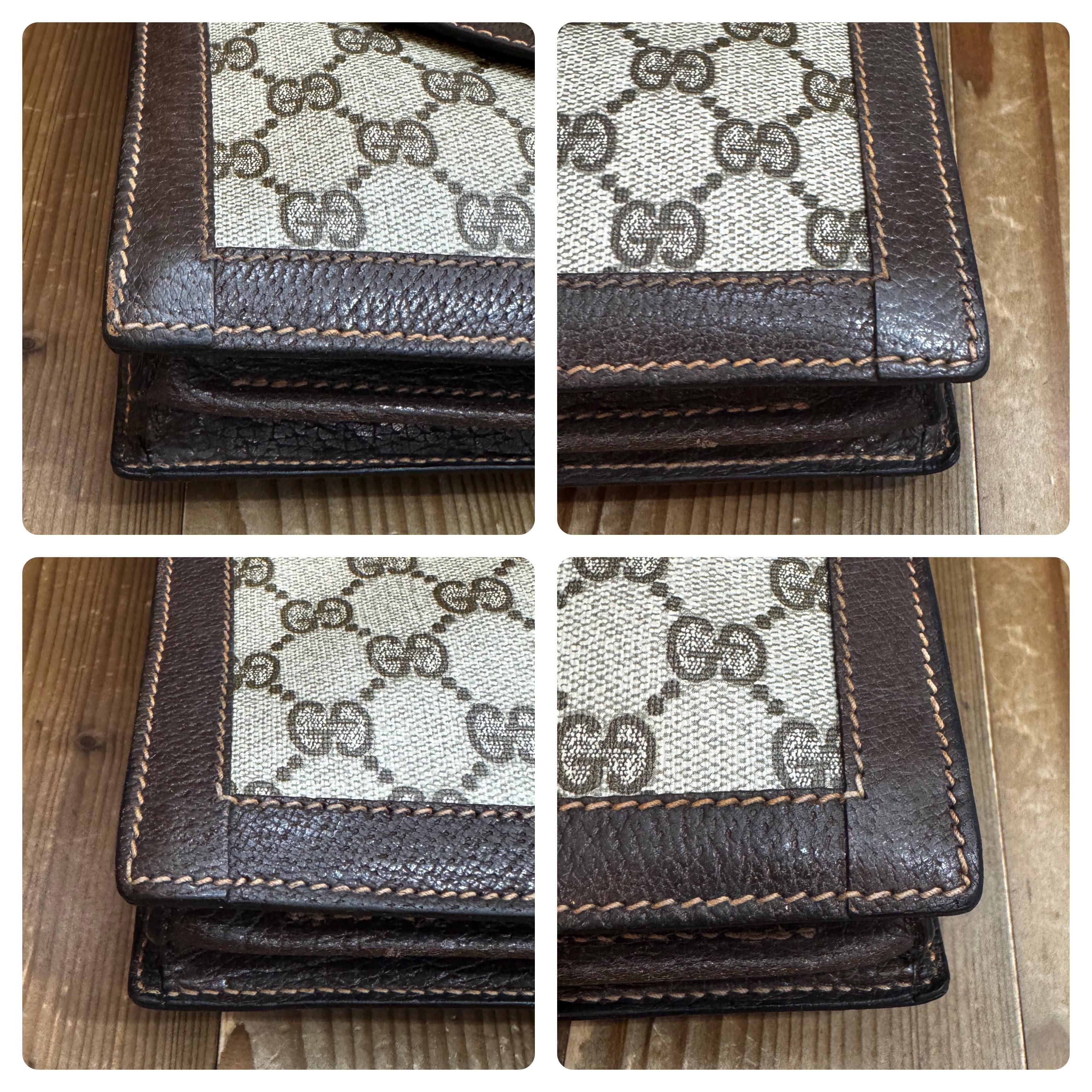 1970s Vintage GUCCI Monograma Lienzo Dos Vías Bolso Bandolera Marrón en venta 3
