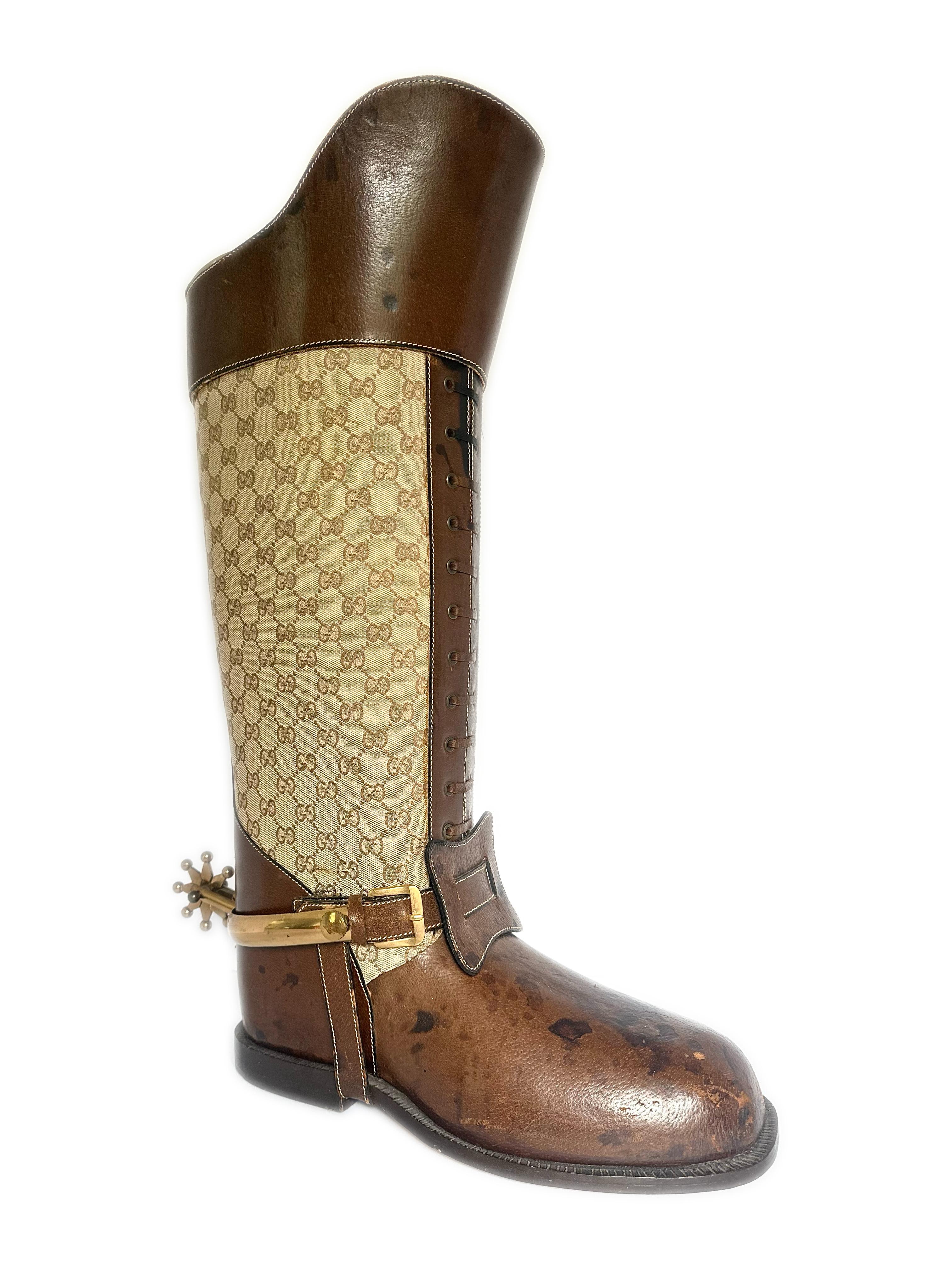 1970s' Vintage Gucci Übergroßer Regenschirmhalter für Reiterstiefel im Angebot 1