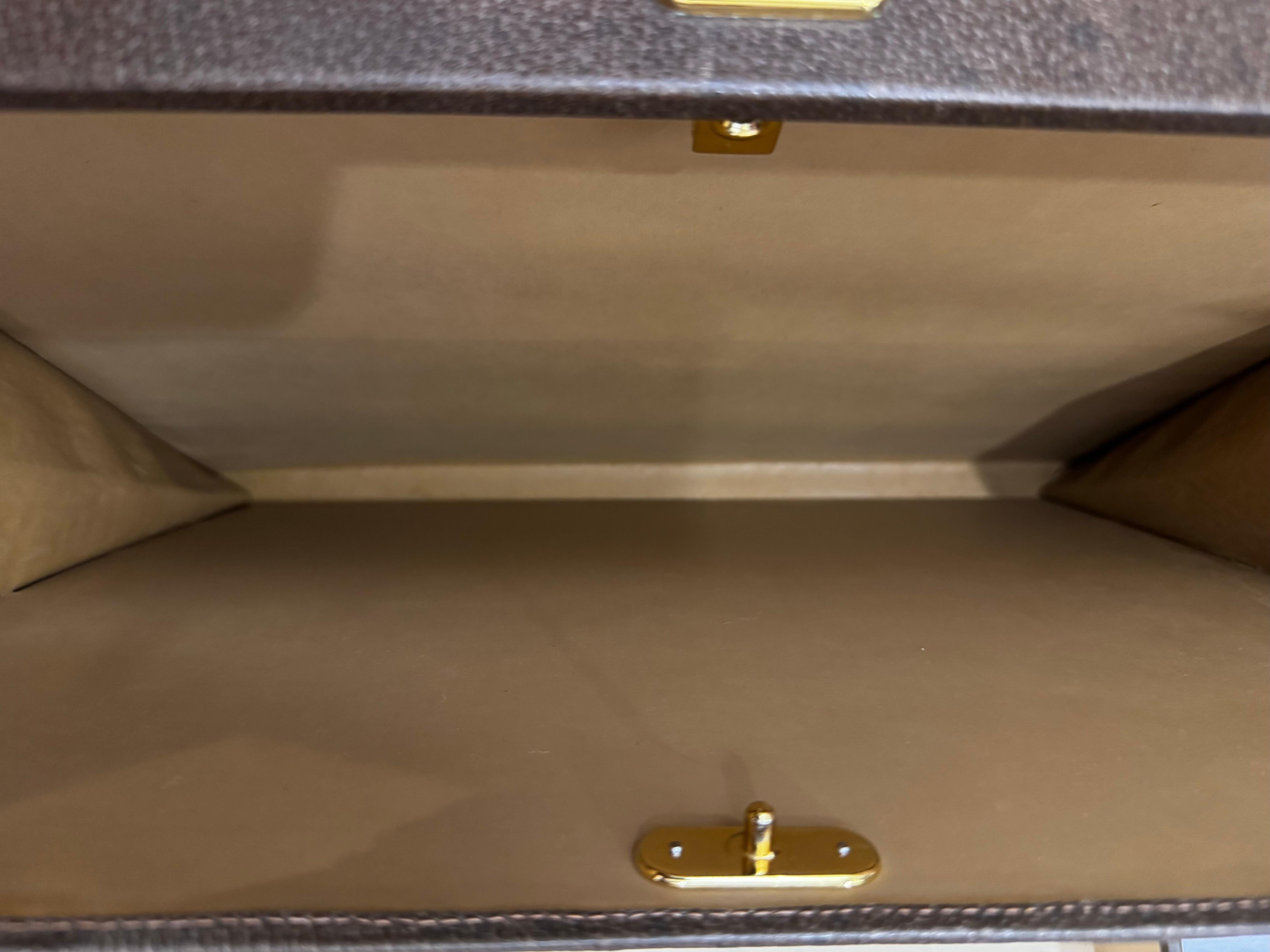 1970s Vintage GUCCI Pigskin Leather Briefcase Trunk Attaché Bag Brown 9