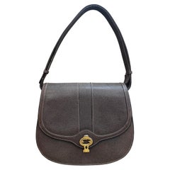 1970s Vintage GUCCI Pigskin Leather Shoulder Bag Brown