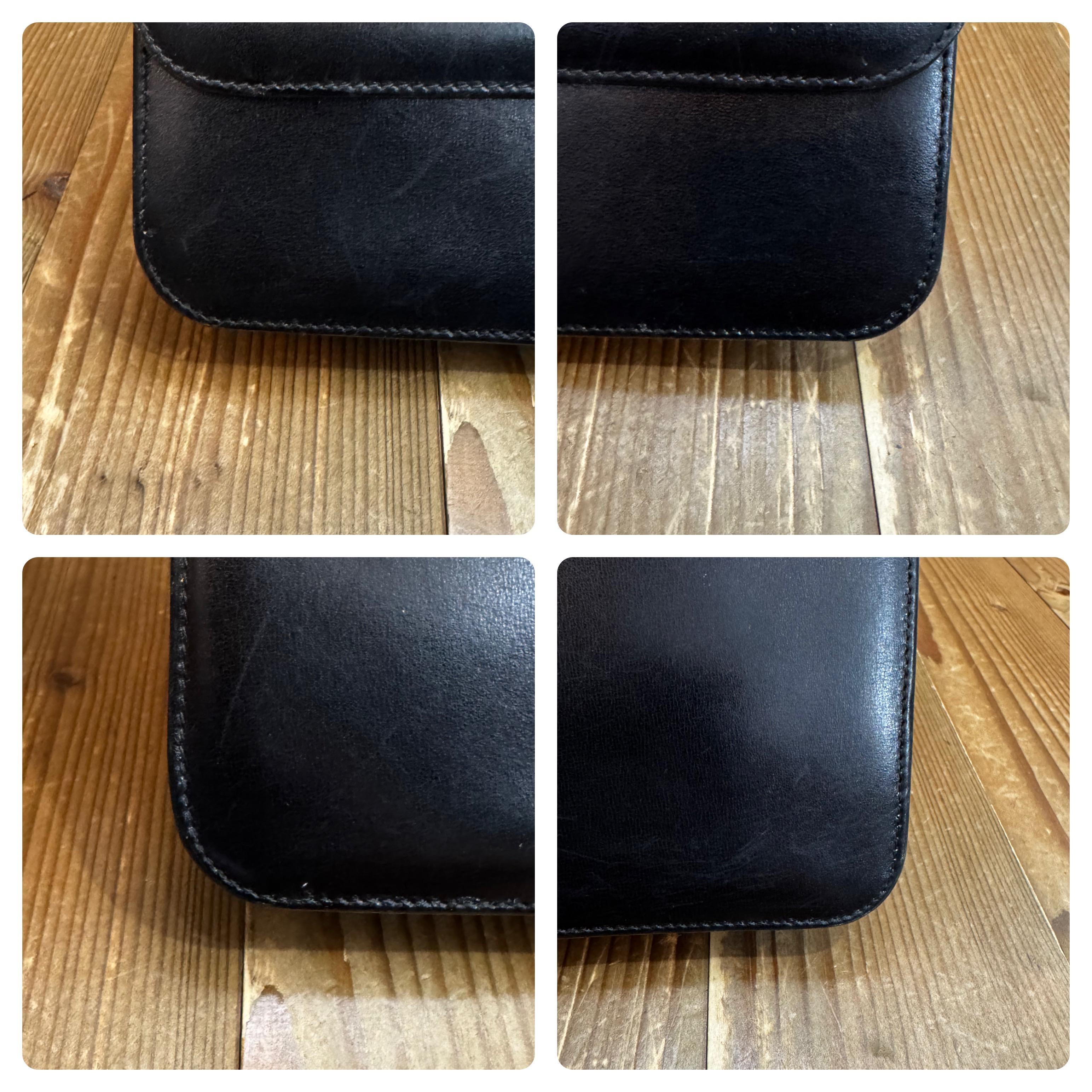 1970 Vintage GUCCI Sac à bandoulière en cuir à deux voies Noir en vente 1