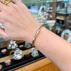 1970's Vintage Handmade Bangle Bracelet 14k Yellow Gold