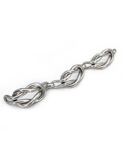 1970s Vintage Hermes Silver Sailor Knot Massive Chain Link Bracelet
