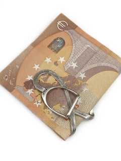 1970s Vintage Hermes Silver Textured Snaffle Bit Figural Money Clip