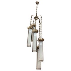 Abat-jour pour lustre Lotus en laiton Vintage Hollywood Regency 1970's