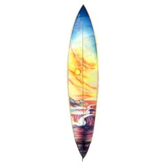 1970s Vintage Hot Buttered Wave Mural Surfboard by Terry Fitzgerald