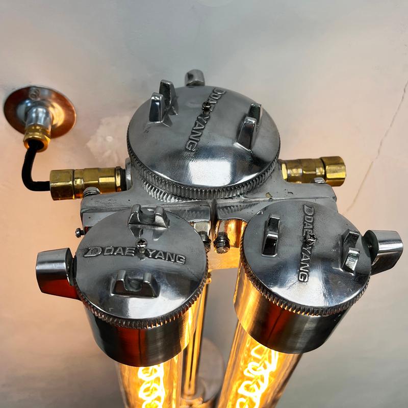 1970's Vintage Industrial Flameproof Strip Light with Edison LED Tubes For Sale 4