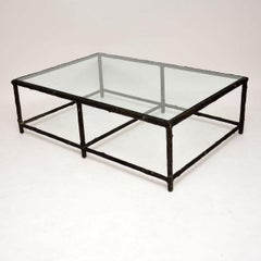 1970s Vintage Iron Tree Branch Effect Coffee Table
