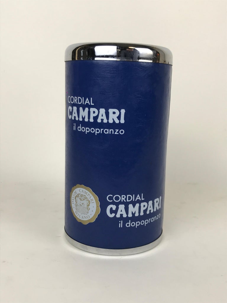 Mid-Century Modern 1970s Vintage Italian Advertising Cordial Campari Glacette For Sale