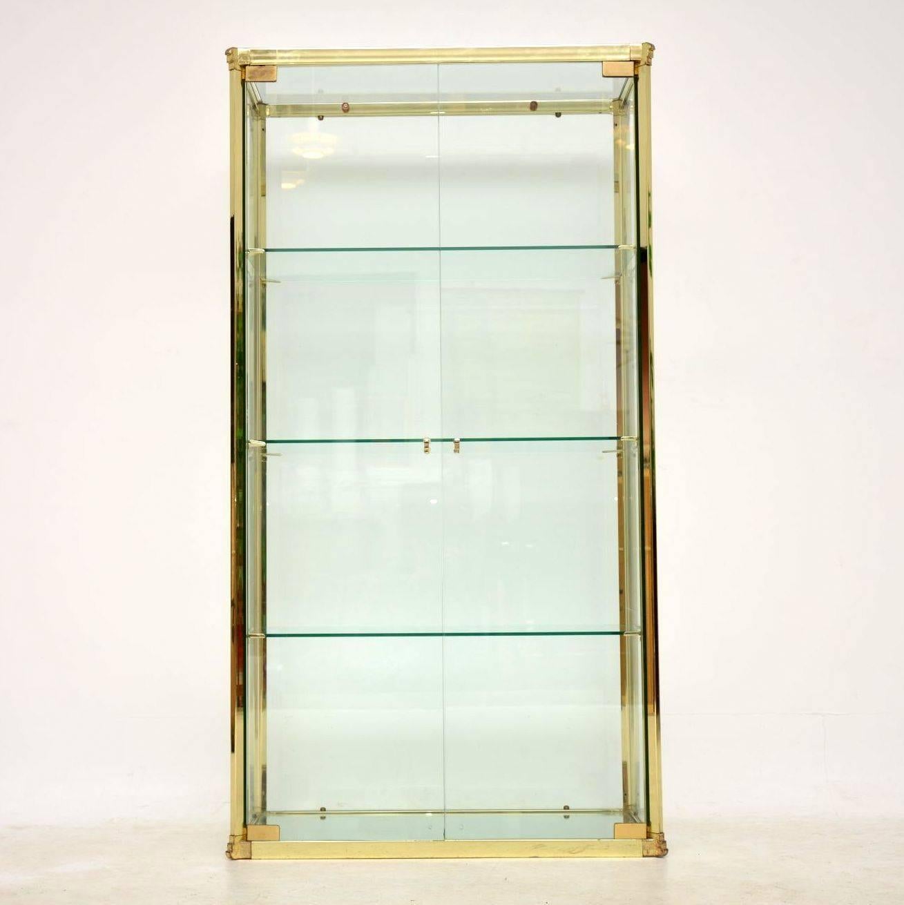 brass glass display cabinet