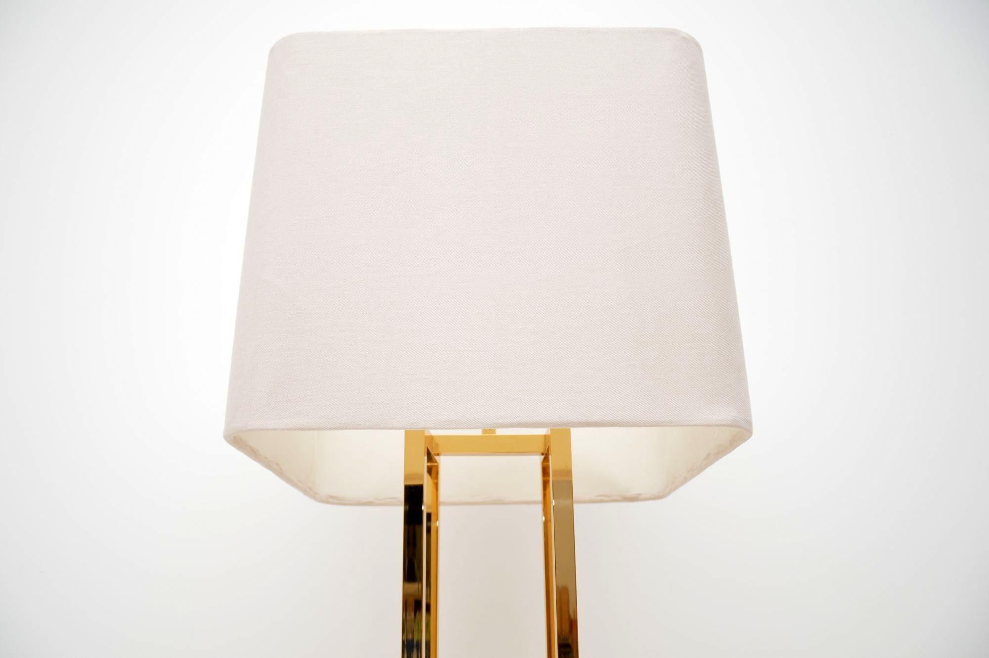1970s Vintage Italian Brass and Marble Lamp by F. Fabbian In Good Condition In London, GB