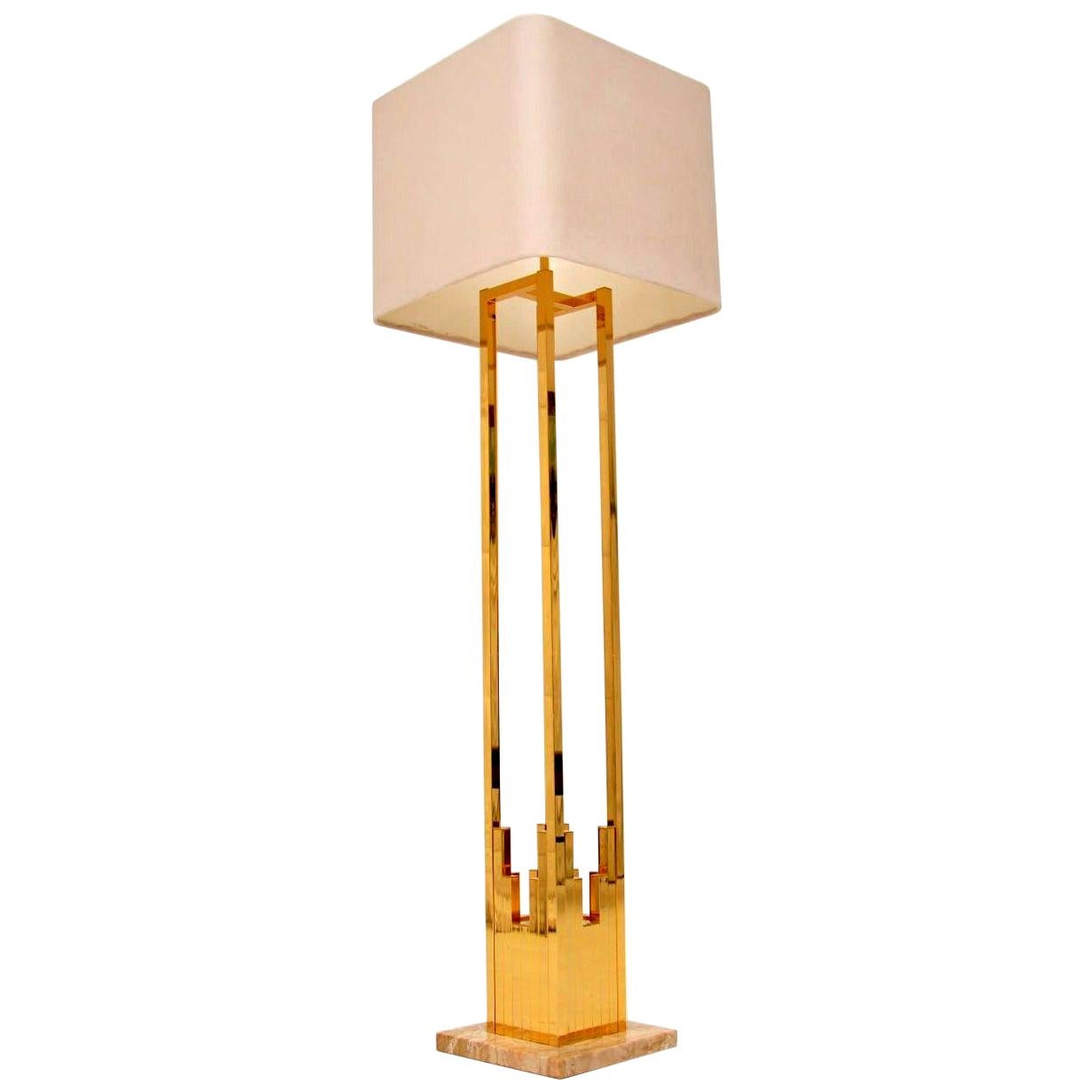 Extremely Large 5 Arm Arc Lamp in Brass and Marble at 1stDibs