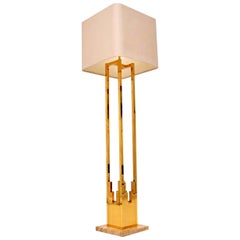 1970s Vintage Italian Brass and Marble Lamp by F. Fabbian