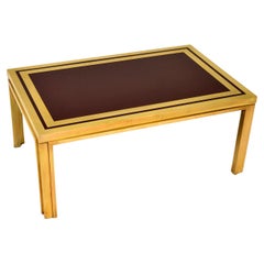 1970s Vintage Italian Brass Coffee Table