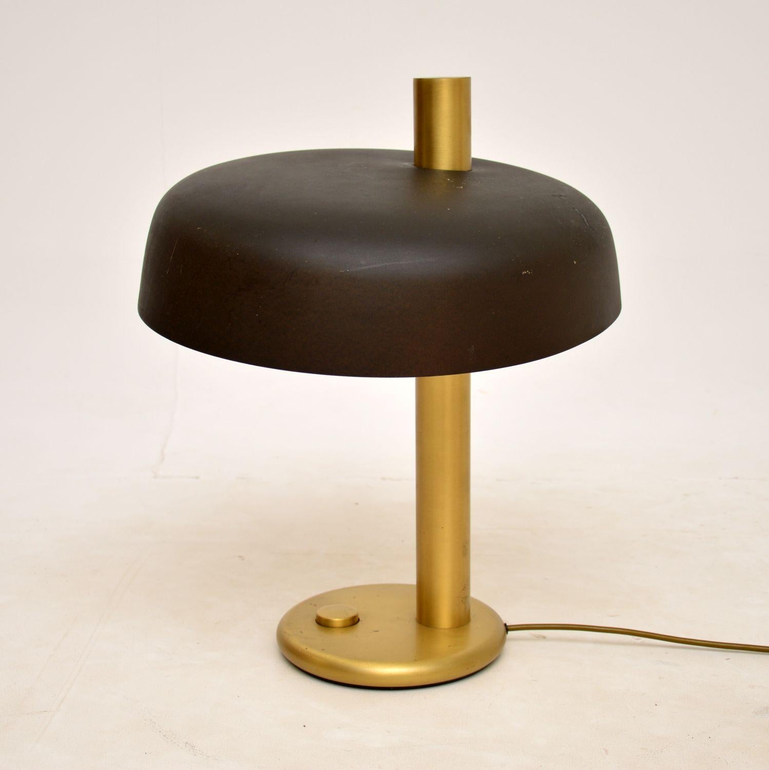 Mid-Century Modern 1970s Vintage Italian Brass Desk Lamp For Sale